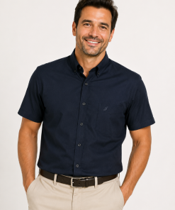 Camisa Manga Corta Lisa Negra