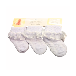 Media de Bebé con aplique Puntilla ( Pack x 3 unidades)