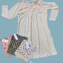 Alternative view of Camisón manga larga en modal