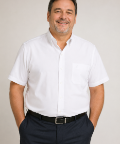 Camisa Blanca Manga Corta Talle Especial